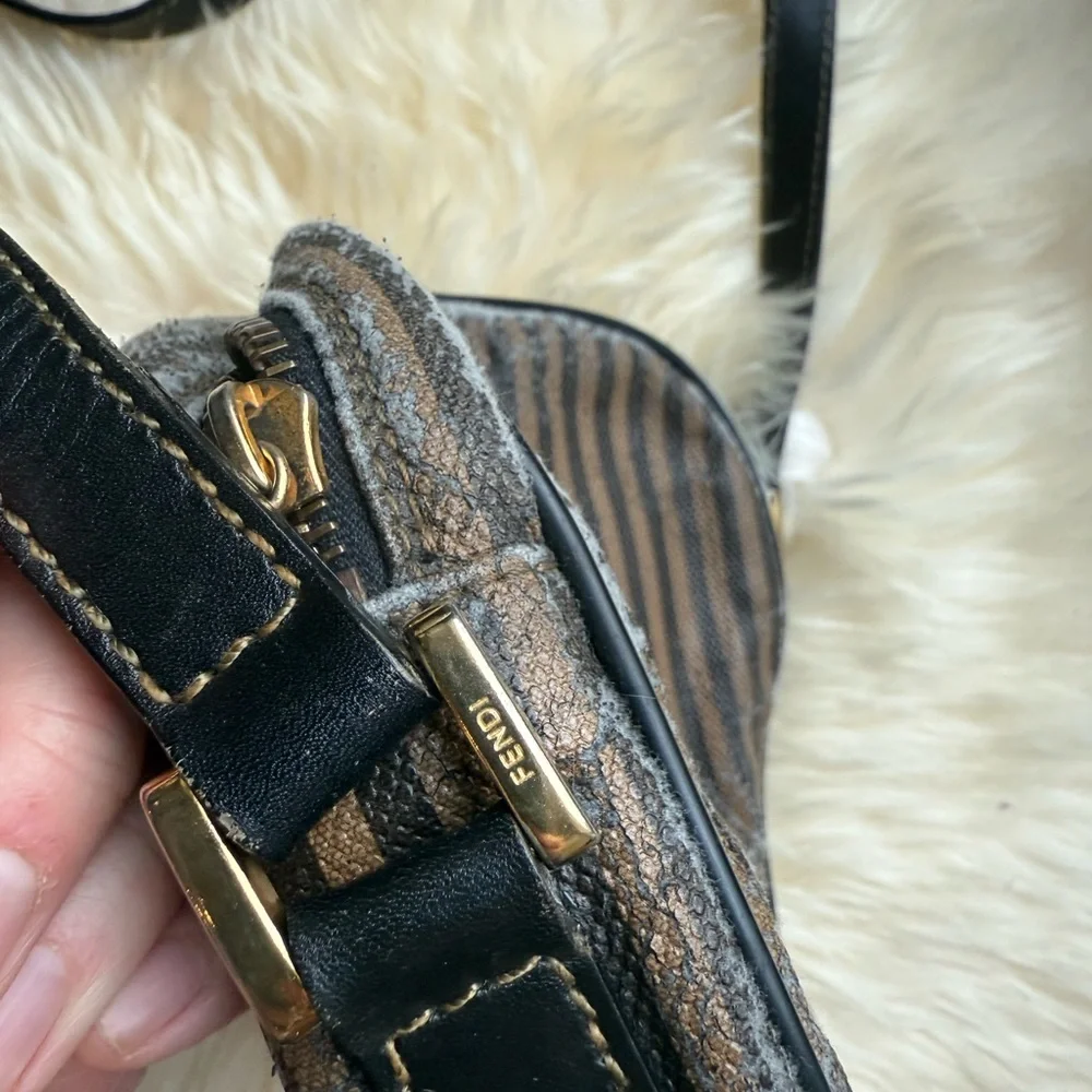Fendi Vintage Pequin Crossbody Coated Canvas Small 7x6x1,5 - Picture 6 of 11